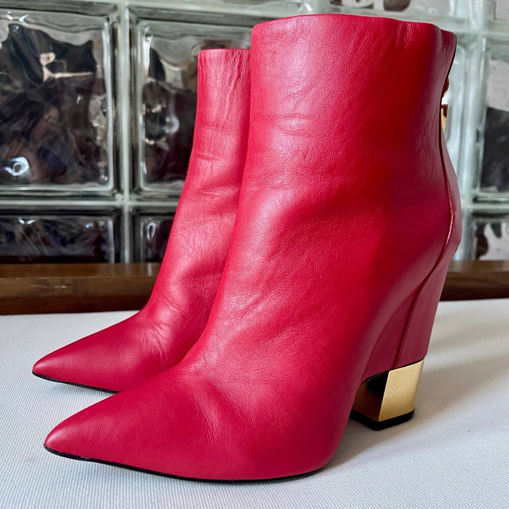 Giuseppe Zonnati Ester Red Gold Heel Booties 36.5